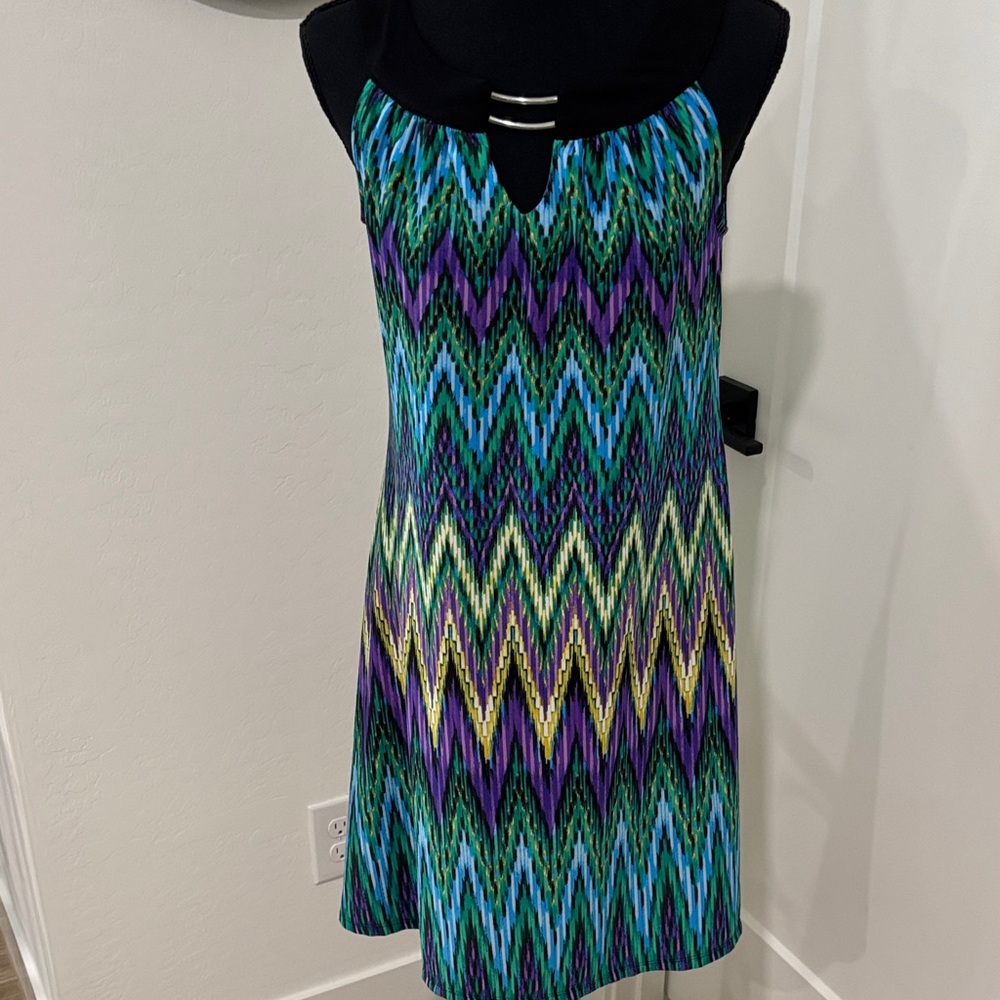 Studio Works Multicolor Zigzag Midi Dress